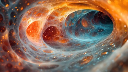 Wall Mural - Abstract representation of a colorful, swirling cosmic structure.