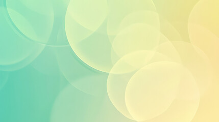 Poster - Minimalist gradient from light green to soft yellow with simple, transparent circles gently overlapping, creating an abstract, calming background.