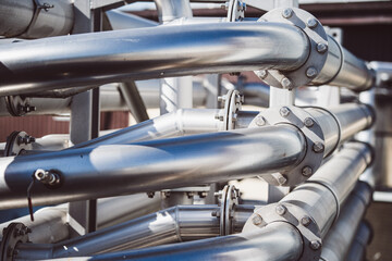 Metal pipes in a factory