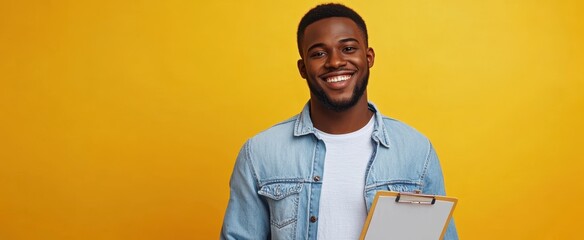 Wall Mural - The Smiling Man with Clipboard