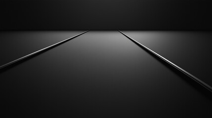Leinwandbilder - Two diagonal chrome lines crossing dark gray background
