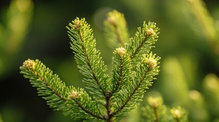 Wall Mural - Close-up of Spruce Tree Branch