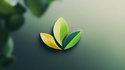 Wall Mural - Vibrant Green Leaves in Minimalist Natural Background