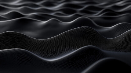 Abstract black particles forming wavy surface