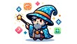 © Herman Antoni - cartoon wizard in pixel style