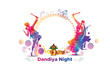 © New concept & ideas - Circular template with Indian gujarati dandiya dance and kalash puja.