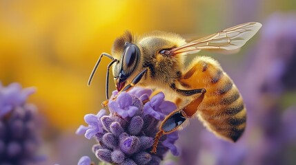 Sticker - Bee on Lavender Flower