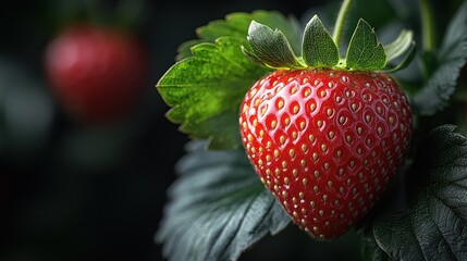 Poster - Ripe Strawberry on Vine