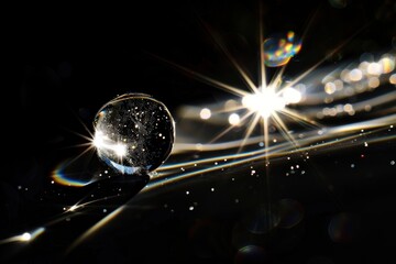 Wall Mural - Transparent sunlight reflection background sphere.