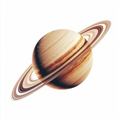 The planet Saturn is isolated on an isolated white background