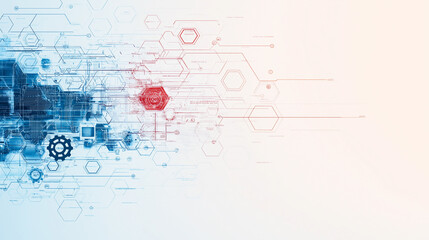 Wall Mural - A colorful background with many hexagons in blue and pink