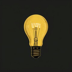 Canvas Print - Silkscreen illustration of light bulb lightbulb electricity illuminated.