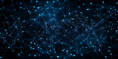Wall Mural - A blue background with a lot of lines and dots