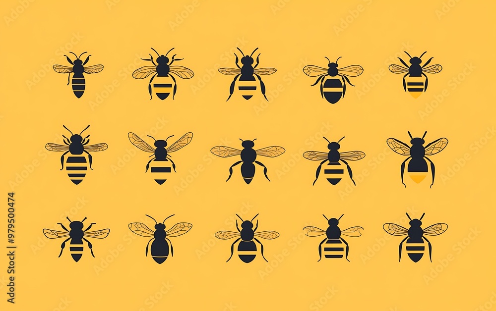 Hive Hierarchy - Minimalist Icons Depicting Queen Bee, Workers, and ...