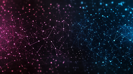 Wall Mural - A blue and pink line of dots that are connected to each other