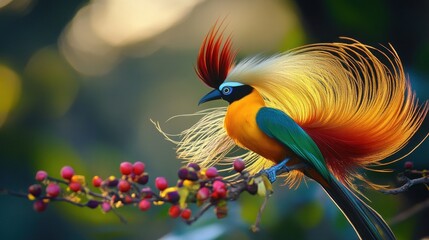 Sticker - Magnificent Bird of Paradise with Vibrant Plumage