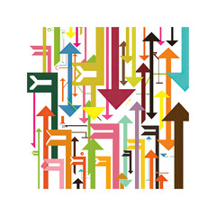 Abstract Colorful Arrows Pointing in Different Directions