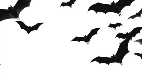 The flock of bats is an illustration for Halloween, with a transparent background