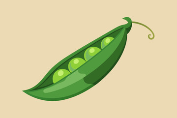 Wall Mural - Green peas in pod isolated on white background