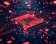 © wassana - A close up of a circuit board with many small orange and blue dots