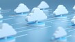 © Tackey - Stylized cloud network design representing digital connectivity and data sharing in a modern tech environment.