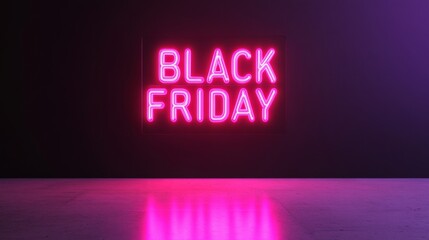 Black Friday neon sign on dark background