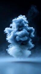 Poster - smoke ascending from water's surface, against a backdrop of darkness