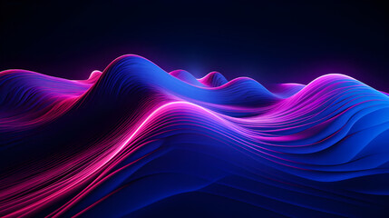 Canvas Print - 
Photo Glow Flow big neon wave background