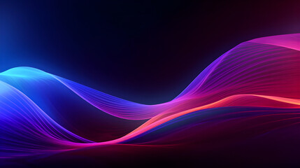 Canvas Print - 
Photo Glow Flow big neon wave background
