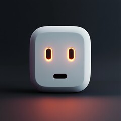 Wall Mural - 3D Smart Plug Icon: Remote Controlled Appliance Connector Illustration Logo