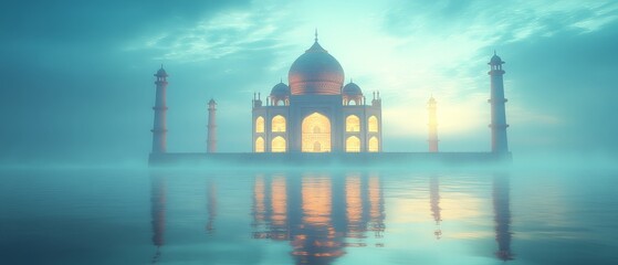 Wall Mural - Taj Mahal Reflection in Water.