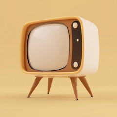 Wall Mural - 3D TV Stand Icon: Furniture Supporting a Television Illustration Logo