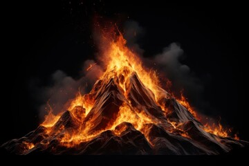 Poster - Mountain fire outdoors volcano.