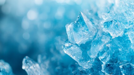 Canvas Print -  A stack of ice cubes on a blue countertop, adjacent to another stack