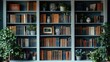 © The prominence - A well-organized bookshelf with decorative items