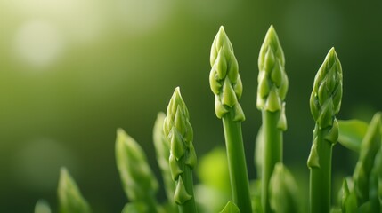 Sticker -  A tight shot of several green stem bundles against a softly blurred backdrop of grass