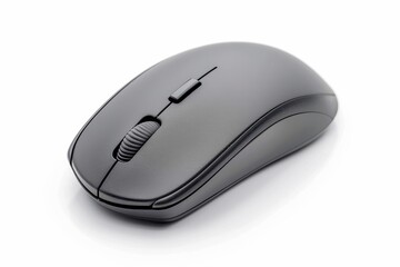 Modern gray wireless mouse white background