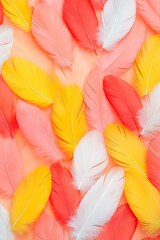 Sticker - A colorful feather pattern with a blue and pink gradient