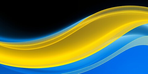 Poster - Abstract background with blue and yellow waves.