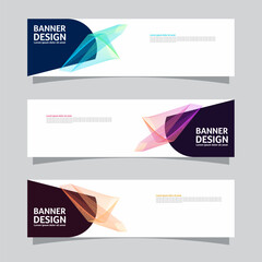 Wall Mural - Vector set of landscape banner background design concept. Colorful background business layout template