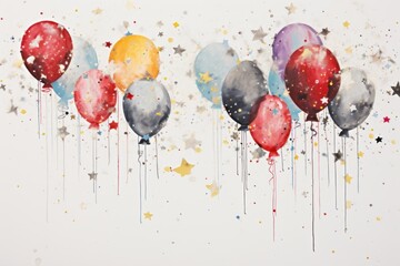 Canvas Print - Glitter party backgrounds painting balloon.