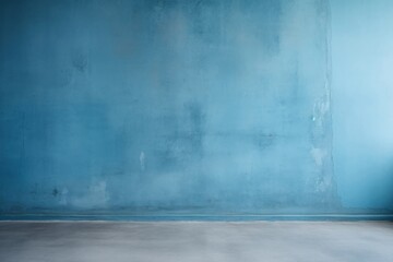 Canvas Print - Blue empty wall architecture backgrounds texture.