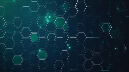 Wall Mural - A blue and white background with a lot of hexagons and dots