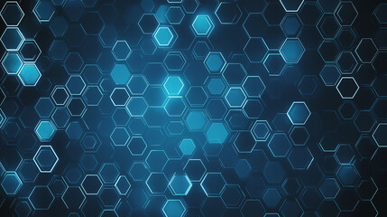 Wall Mural - A blue and white background with a lot of hexagons and dots