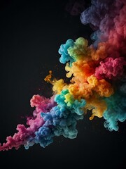 Wall Mural - Colorful smoke explosion border for designs.