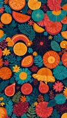 Wall Mural - Colorful summer background created with AI.