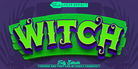 Horror Witch Vector Editable Text Effect Template