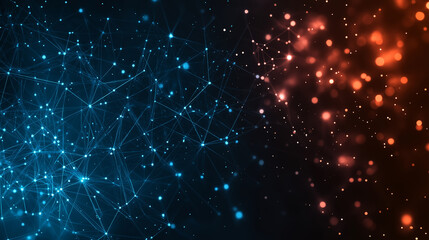 Wall Mural - A blue and pink line of dots that are connected to each other