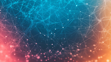 Wall Mural - A blue and pink line of dots that are connected to each other