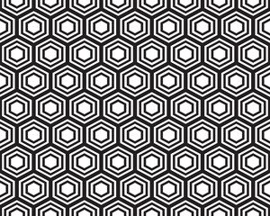 Black hexagons pattern, seamless background
